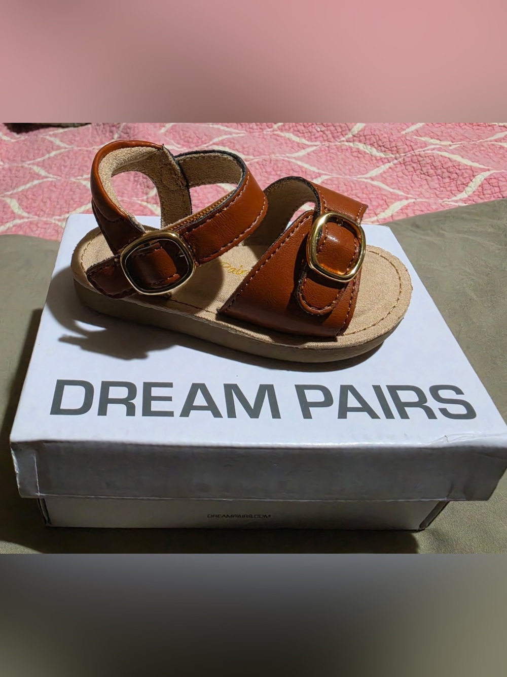 Dream Pairs Toddler Tan Buckle Strap Sandals